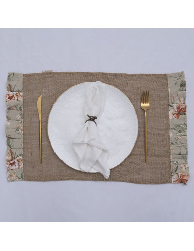 Individuales - Arpillera con volados x 4