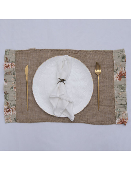 Individuales - Arpillera con volados x 4