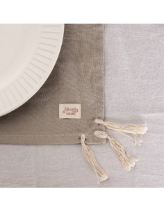 Individuales Tusor Carmina II  - Pack x 4 - Borlitas Esquineros 2