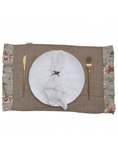 Individuales - Arpillera con volados x 4