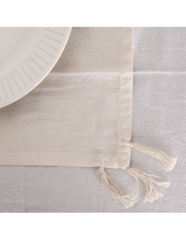 Individuales Tusor Carmina II  - Pack x 4 - Borlitas Esquineros