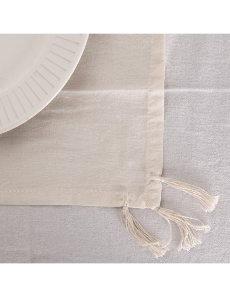 Individuales Tusor Carmina II  - Pack x 4 - Borlitas Esquineros