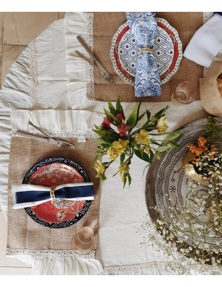 Individuales Arpillera Chic x 4