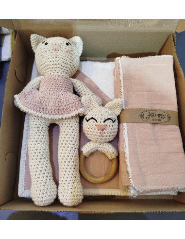 Set Baby: Mascota, Sonajero, 2 Babitas, 1 toallón