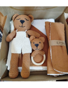 Set Baby: Mascota, Sonajero, 2 Babitas, 1 toallón