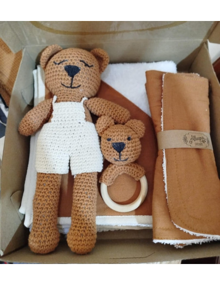 Set Baby: Mascota, Sonajero, 2 Babitas, 1 toallón