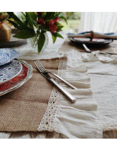 Individuales Arpillera Chic x 4