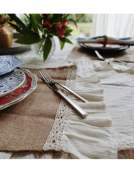 Individuales Arpillera Chic x 4