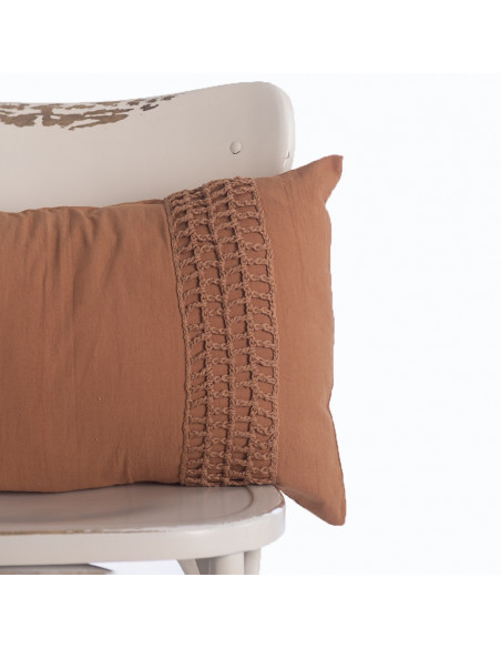 Combo Almohadon Aplique  Crochet Cuadros  - 2 x 40 x 60