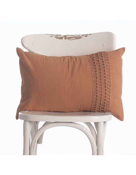 Combo Almohadon Aplique  Crochet Cuadros  - 2 x 40 x 60