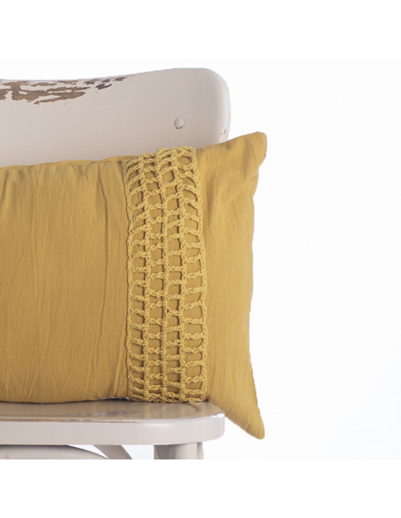 Combo Almohadon Aplique  Crochet Cuadros  - 2 x 40 x 60