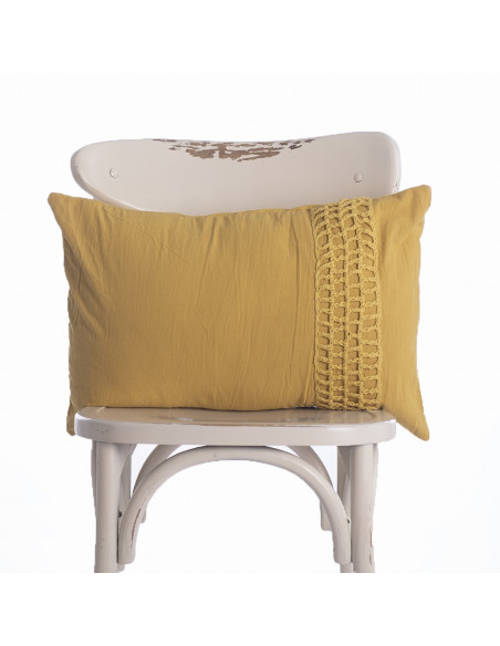 Combo Almohadon Aplique  Crochet Cuadros  - 2 x 40 x 60