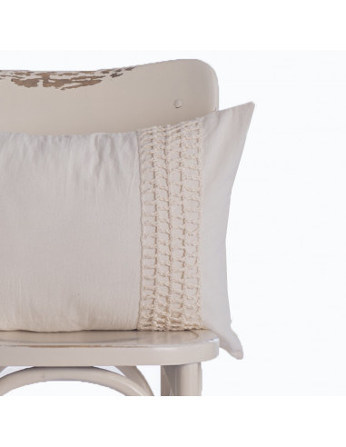 Combo Almohadon Aplique  Crochet Cuadros  - 2 x 40 x 60