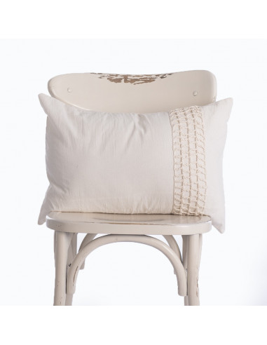 Combo Almohadon Aplique  Crochet Cuadros  - 2 x 40 x 60