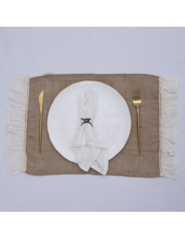 Individuales Arpillera Chic x 4