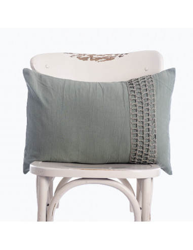 Combo Almohadon Aplique  Crochet Cuadros  - 2 x 40 x 60