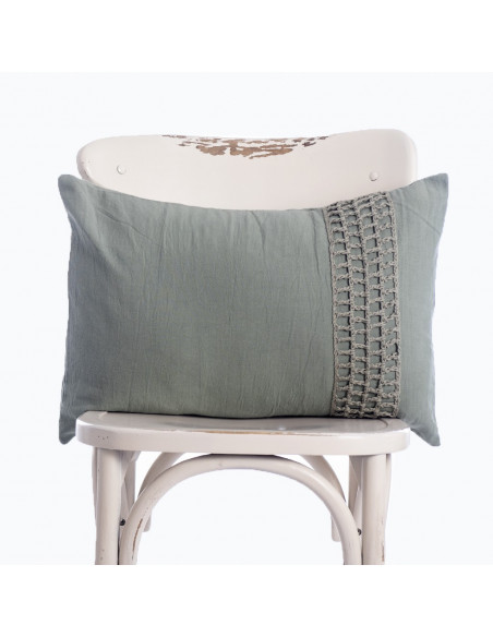 Combo Almohadon Aplique  Crochet Cuadros  - 2 x 40 x 60