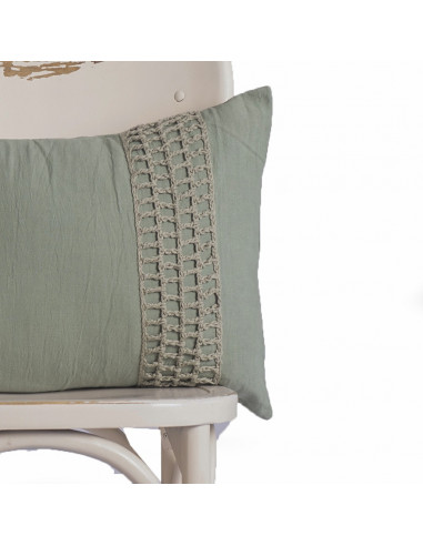 Combo Almohadon Aplique  Crochet Cuadros  - 2 x 40 x 60