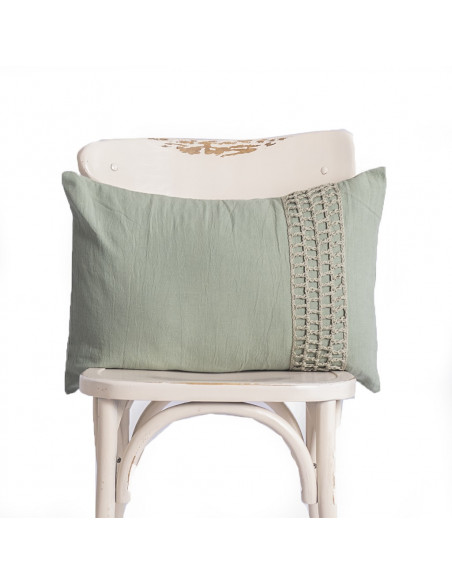 Combo Almohadon Aplique  Crochet Cuadros  - 2 x 40 x 60