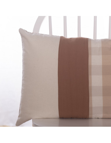 Combo Almohadón Noa - Combinado  Cuadros y Tusor