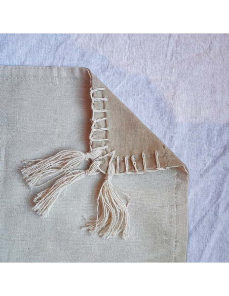 Individuales Tusor Carmina III - Pack x 4 - Borlitas & Esquineros