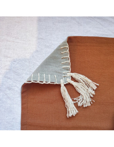 Individuales Tusor Carmina III - Pack x 4 - Borlitas & Esquineros