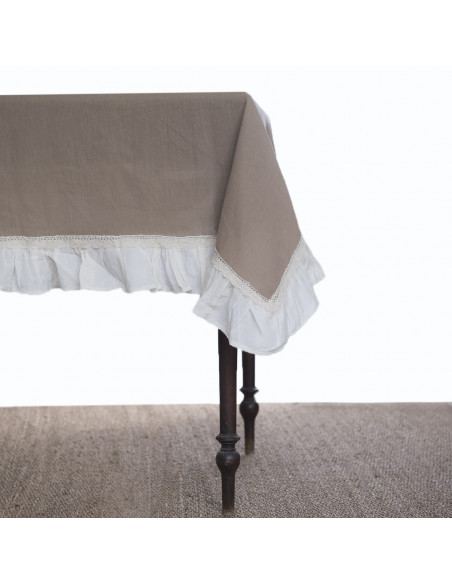 Mantel Amalia Gasa con Volado y Puntilla