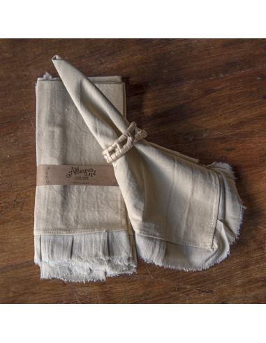 Servilletas Camila Tusor y Volados Gasa x 4