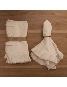 Servilletas Camila Tusor y Volados Gasa x 4