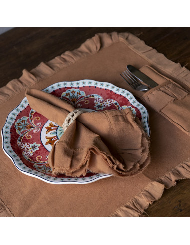 Servilletas Camila Tusor y Volados Gasa x 4