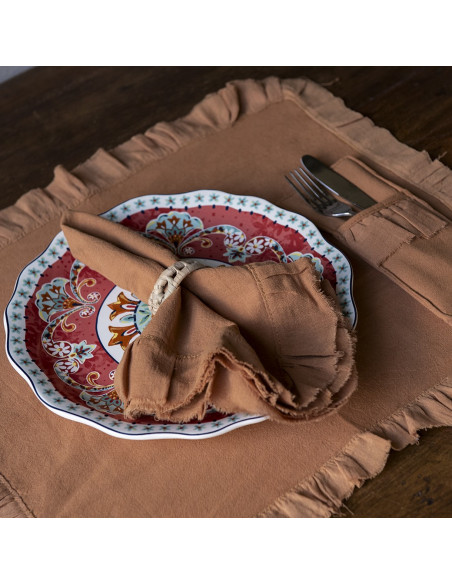 Servilletas Camila Tusor y Volados Gasa x 4