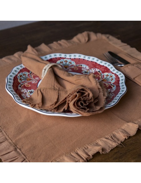 Servilletas Camila Tusor y Volados Gasa x 4