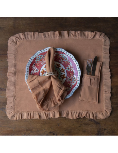 Servilletas Camila Tusor y Volados Gasa x 4