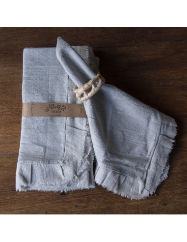 Servilletas Camila Tusor y Volados Gasa x 4