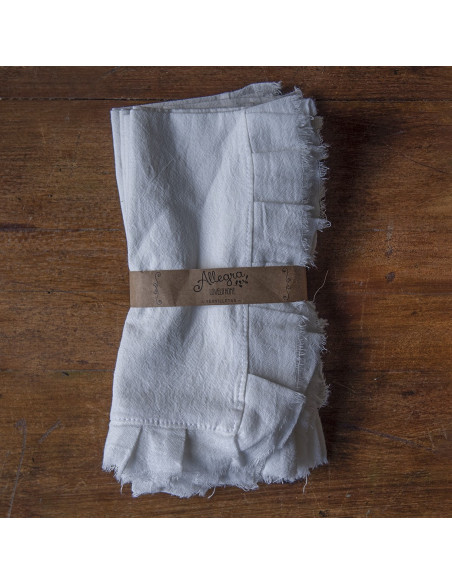 Servilletas Camila Tusor y Volados Gasa x 4