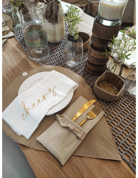 Set de 2 Porta velas - Torneados Azteca Altos