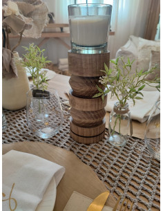 Set de 2 Porta velas - Torneados Azteca Altos