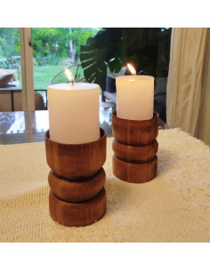 Set x 2 Porta velas - Cuzco - Vela Incl