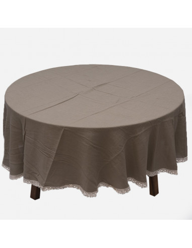 Mantel Carola Gasa Blanca y Puntilla