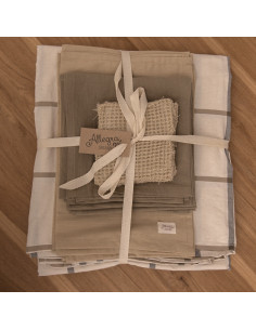 Combo Mesa Cuadros:  Mantel + 6 Ind + 6 servilletas + 6 posavasos