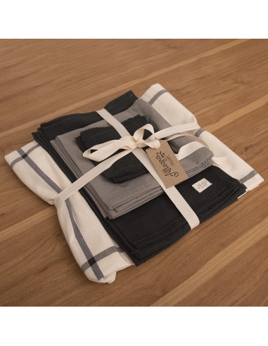 Combo Mesa Cuadros:  Mantel + 6 Ind + 6 servilletas + 6 posavasos