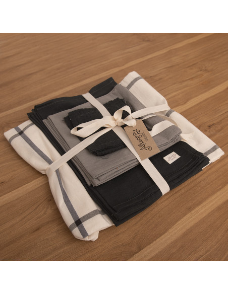 Combo Mesa Cuadros:  Mantel + 6 Ind + 6 servilletas + 6 posavasos