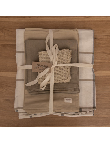 Combo Mesa Cuadros:  Mantel + 6 Ind + 6 servilletas + 6 posavasos