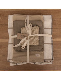 Combo Mesa Cuadros:  Mantel + 6 Ind + 6 servilletas + 6 posavasos 2