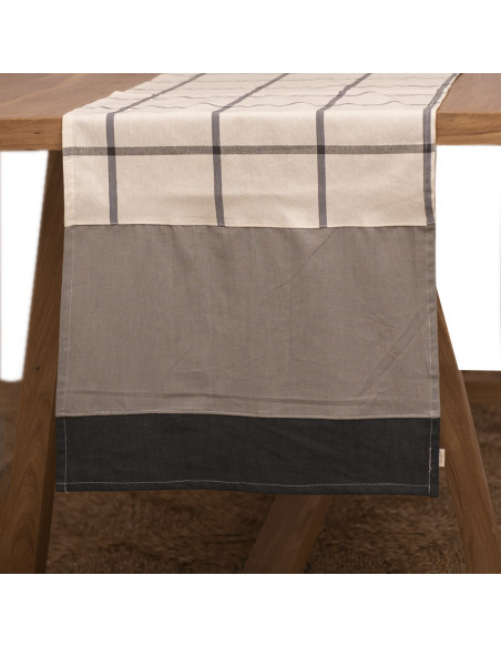 Camino de Mesa Cuadros Tricolor