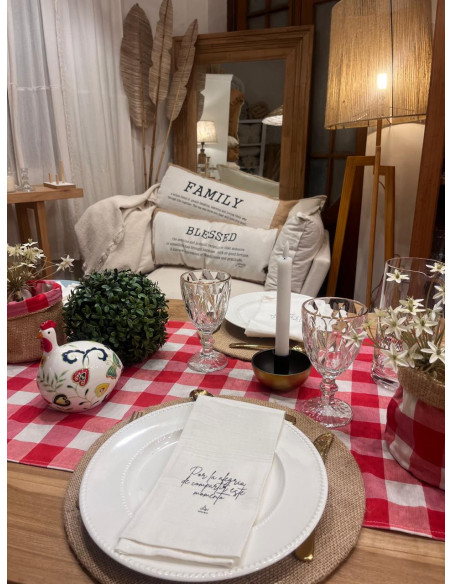 Camino de Mesa - Cuadrille Rojo con Volados