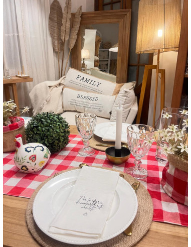 Camino de Mesa - Cuadrille Rojo con Volados