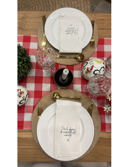 Camino de Mesa - Cuadrille Rojo con Volados