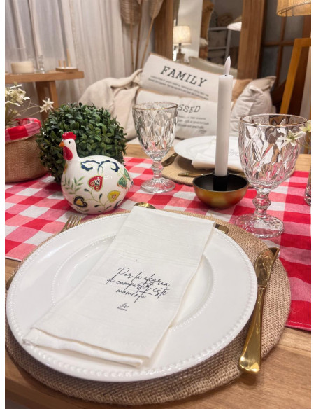 Camino de Mesa - Cuadrille Rojo con Volados