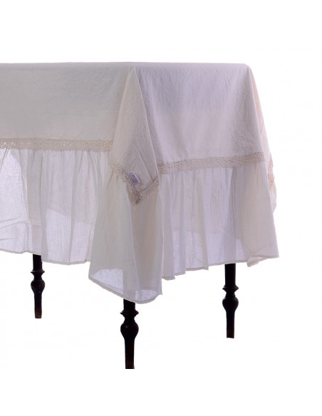 Mantel de Lienzo Volados y Puntillas